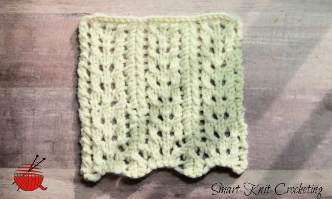 How to knit an easy Two-row Repeat Lace stitch pattern - So Woolly